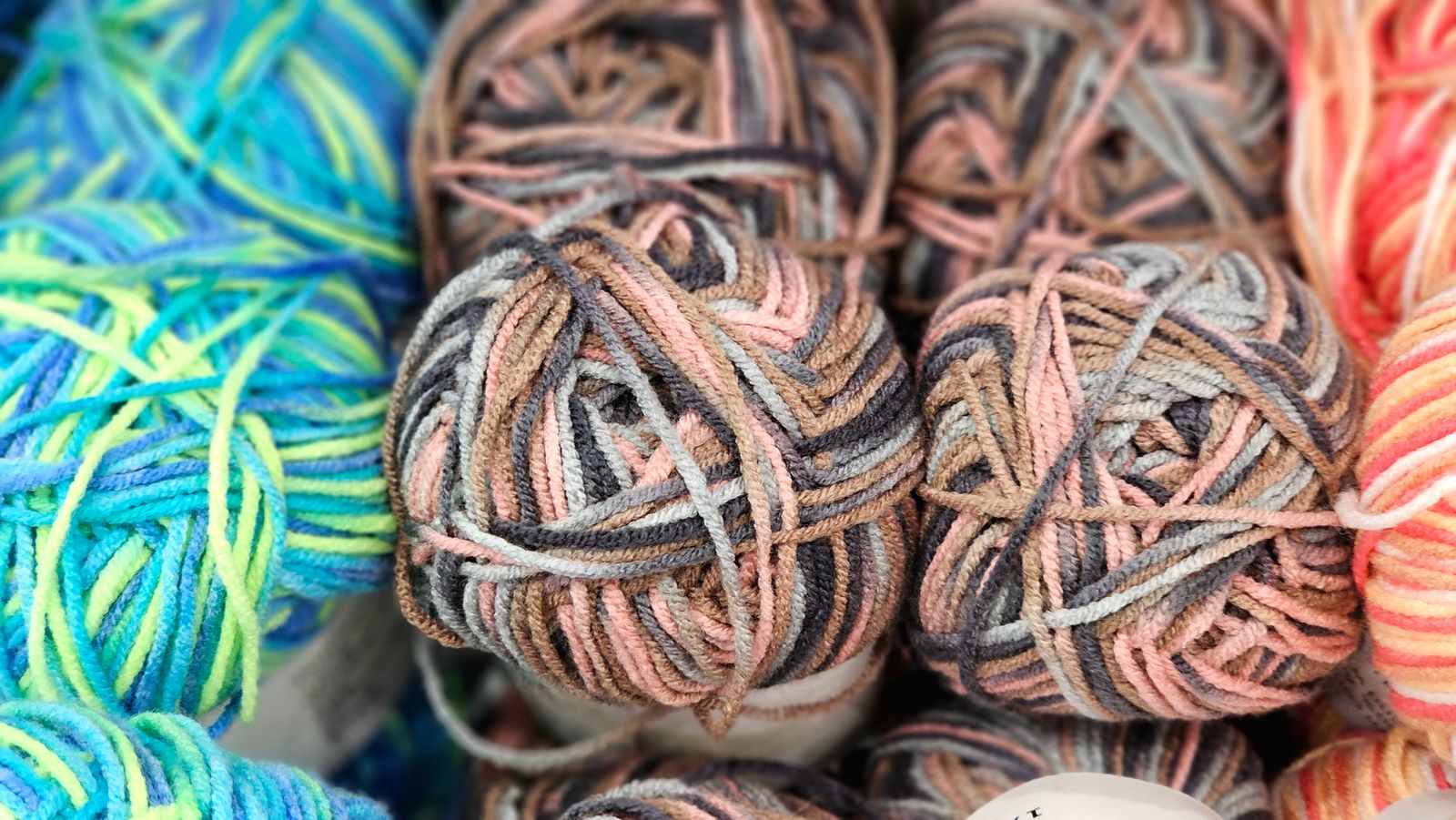 Colorful yarn balls for knitting and crocheting projects